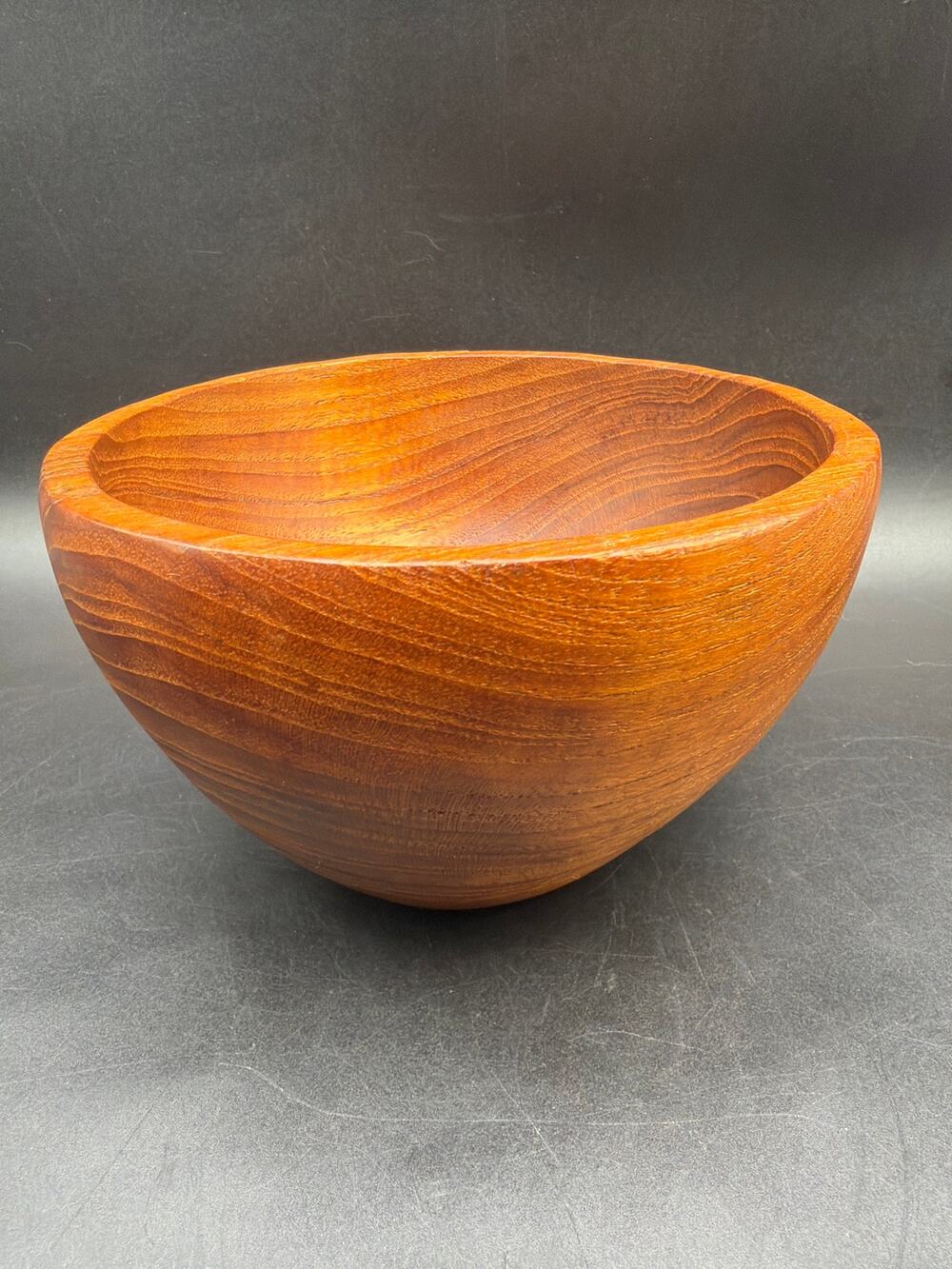 Hand Turned Wooden Bowl Small Hardwood Catchall Trinket Bowl 4” Mid Century